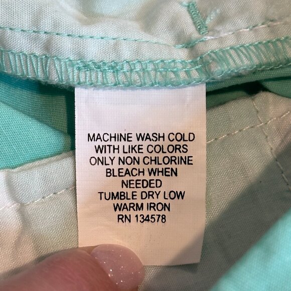 Vineyard Vines Shorts Chino Seafoam Green Pink Embroidered Whales Preppy Size 14 - Picture 11 of 11